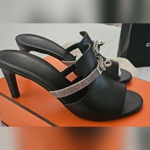 HERMES Gigi 50 EXOTIC SKIN STRAP Sandal RARE